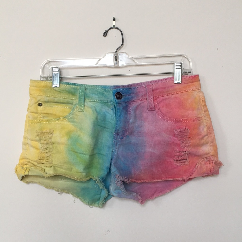 Hand Tie-Dyed Rainbow Shorts